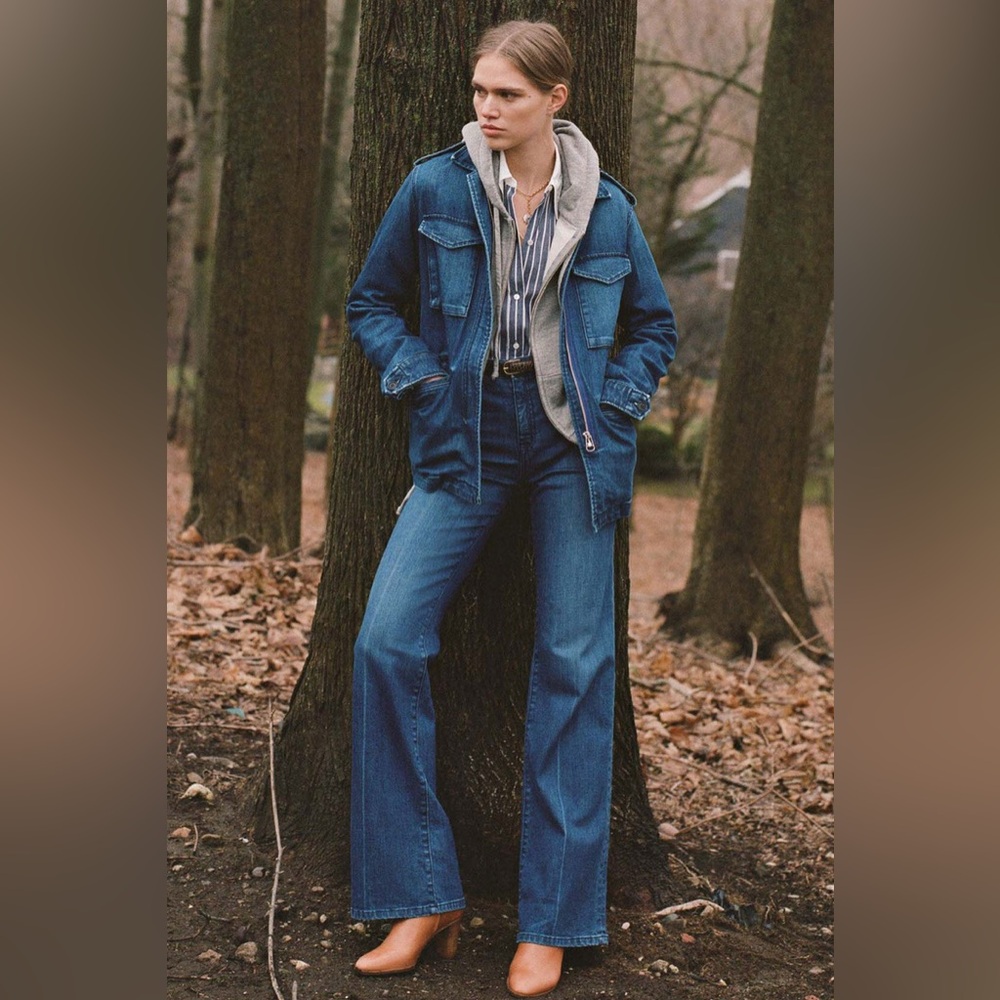 NWT $795 Nili Lotan Denim Wren Jacket - Deep Blue Wash - Picture 2 of 10
